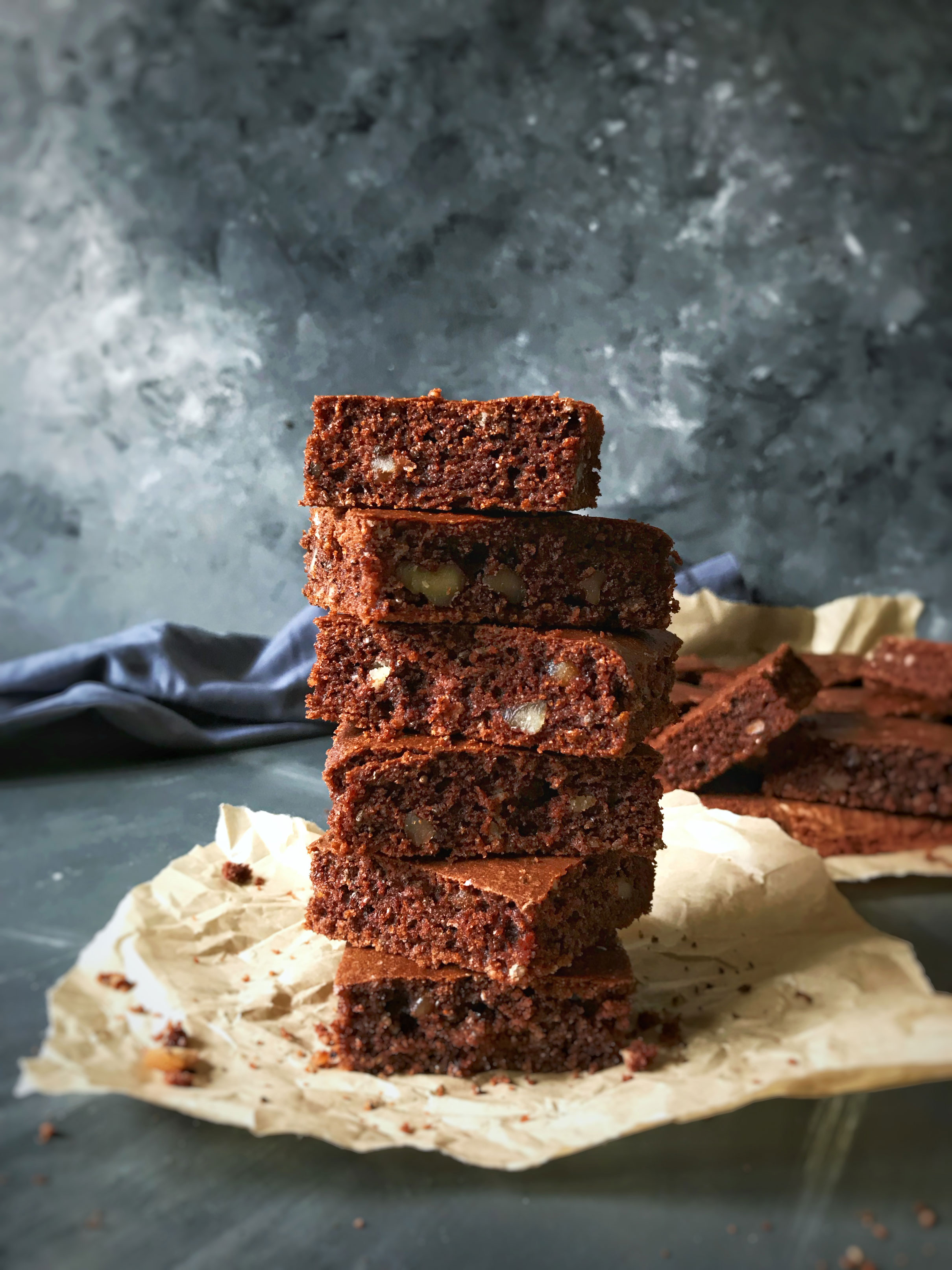 Almond flour and corn meal chocolate brownies