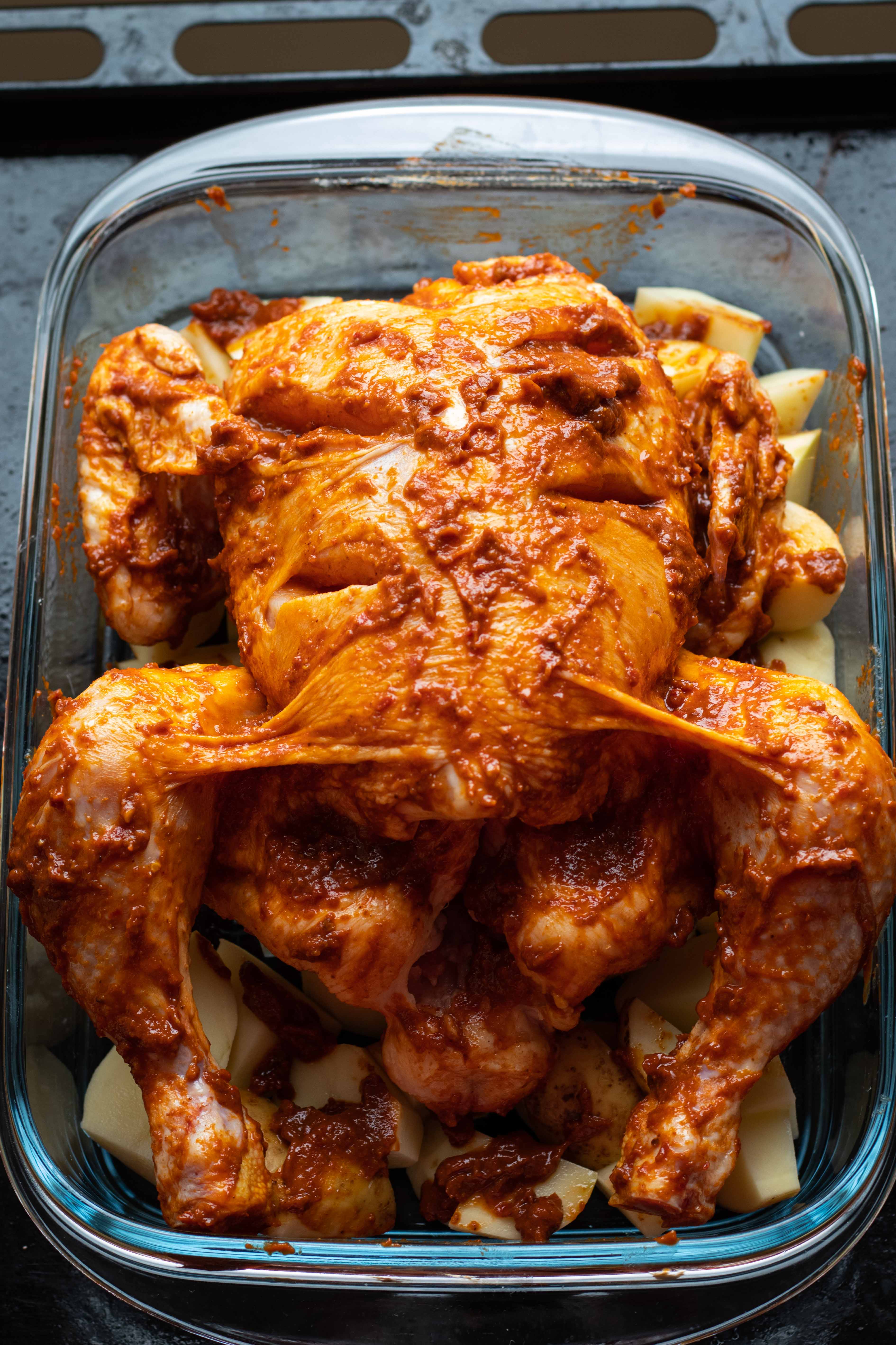 Harissa grilled chicken with Israeli couscous salad