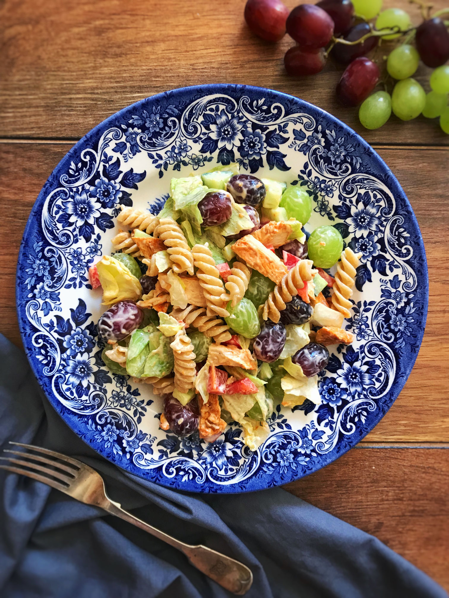 Indian spiced chicken and pasta salad