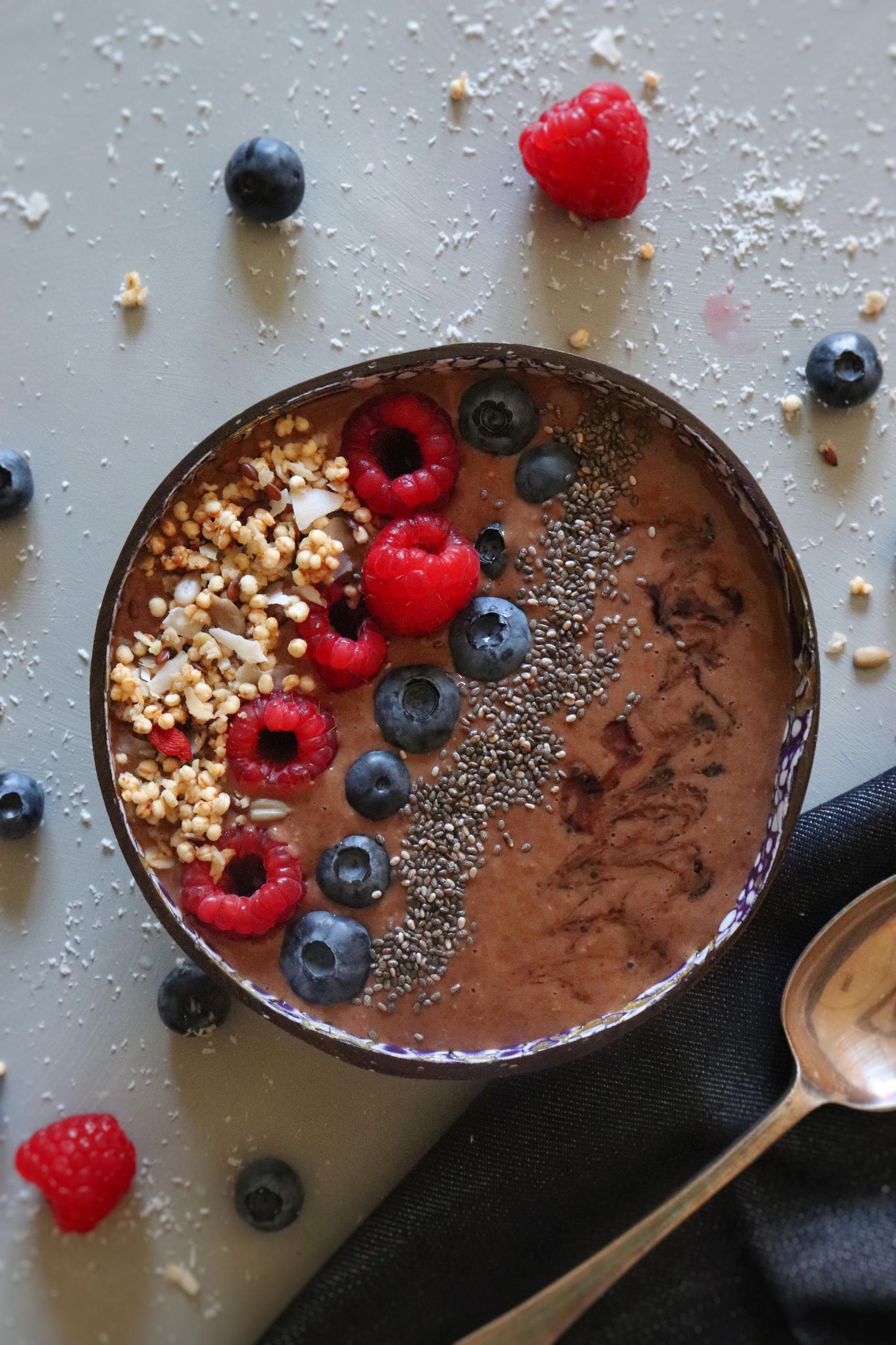 Mocha chocolate peanut butter smoothie