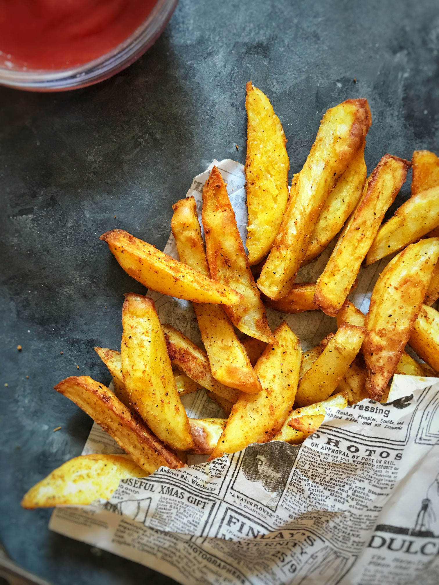 Oven baked spicy fries 