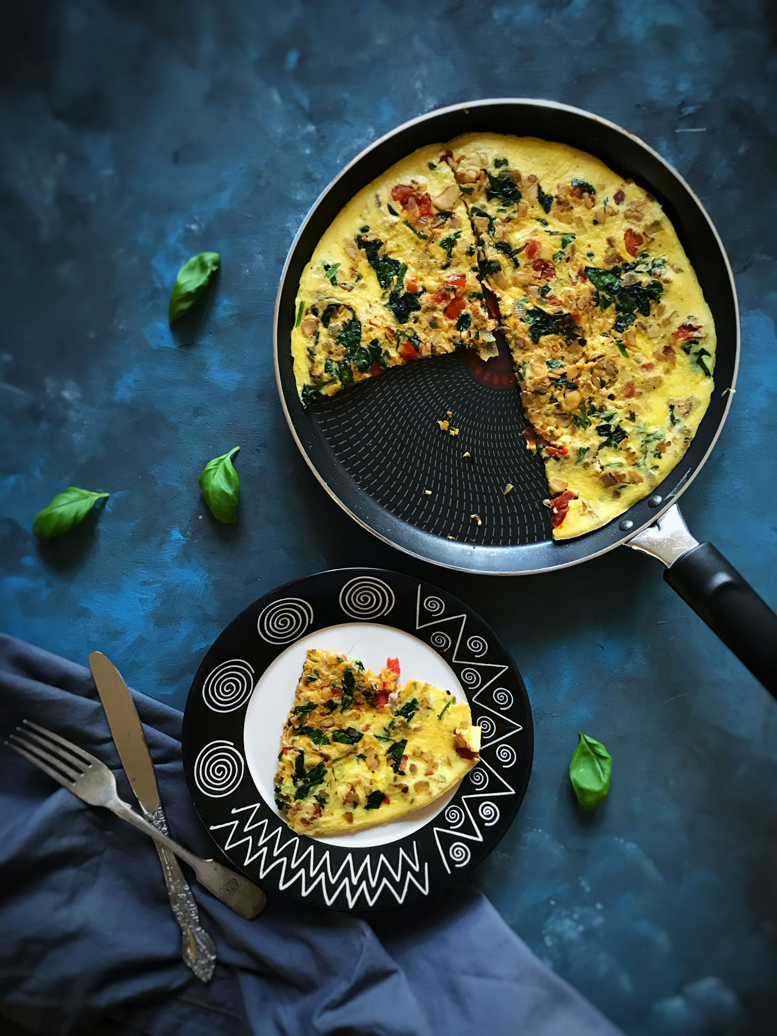 Mixed vegetable omelette