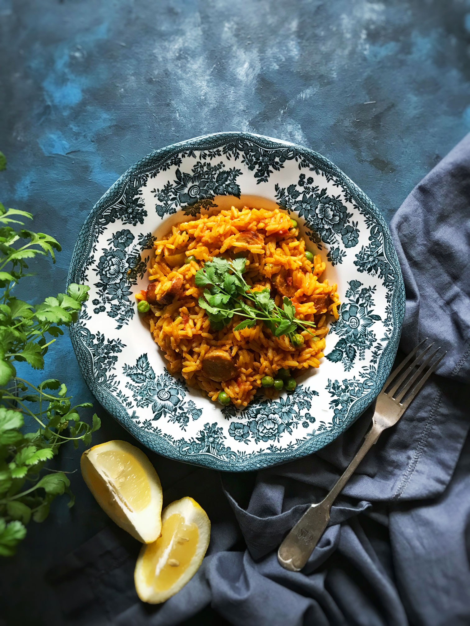 Indian spiced turkey sausage rice meal