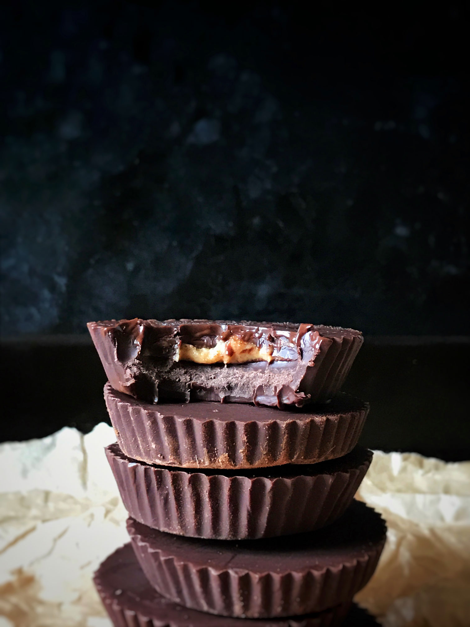 Dark chocolate almond butter cups