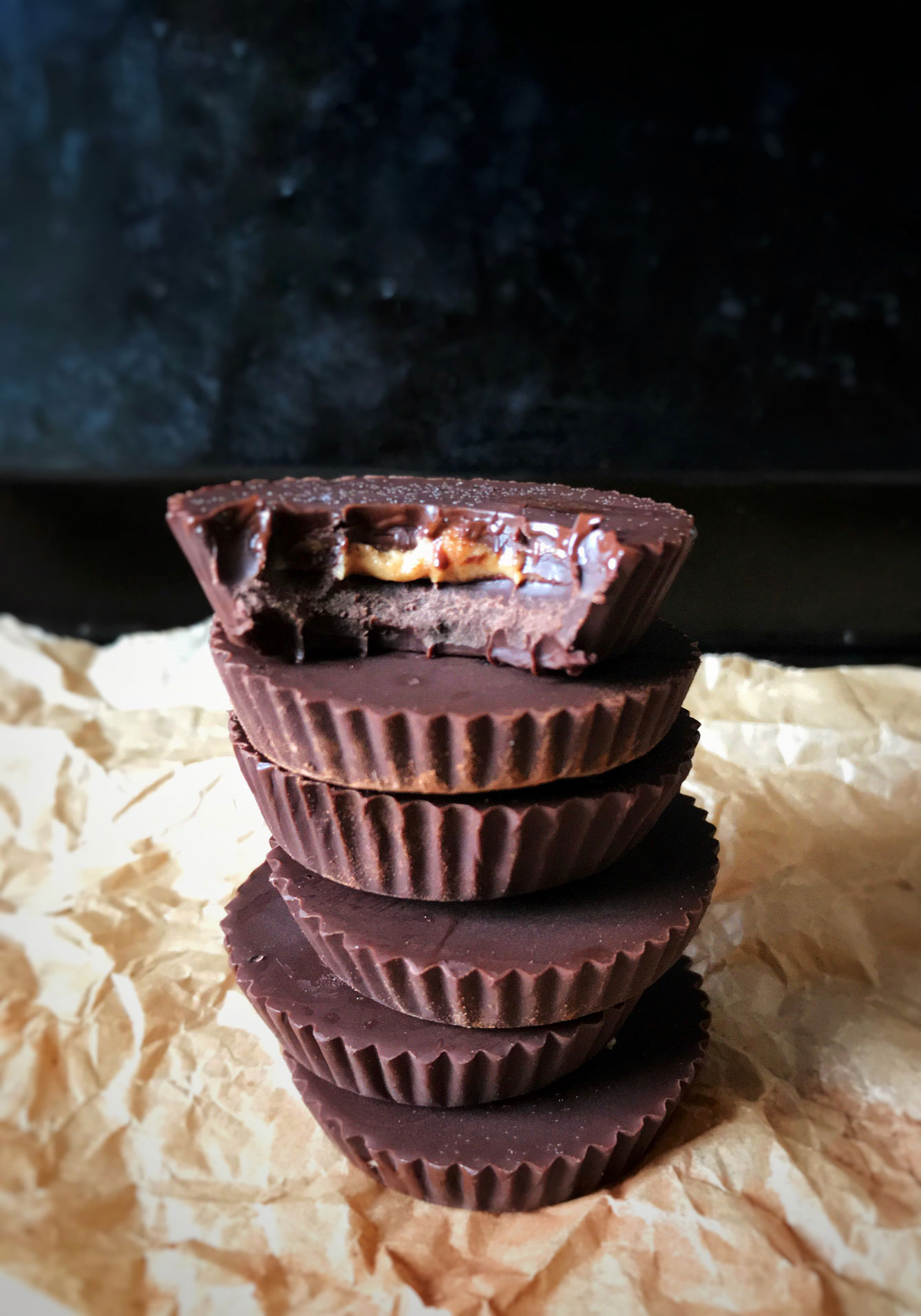 Dark chocolate almond butter cups