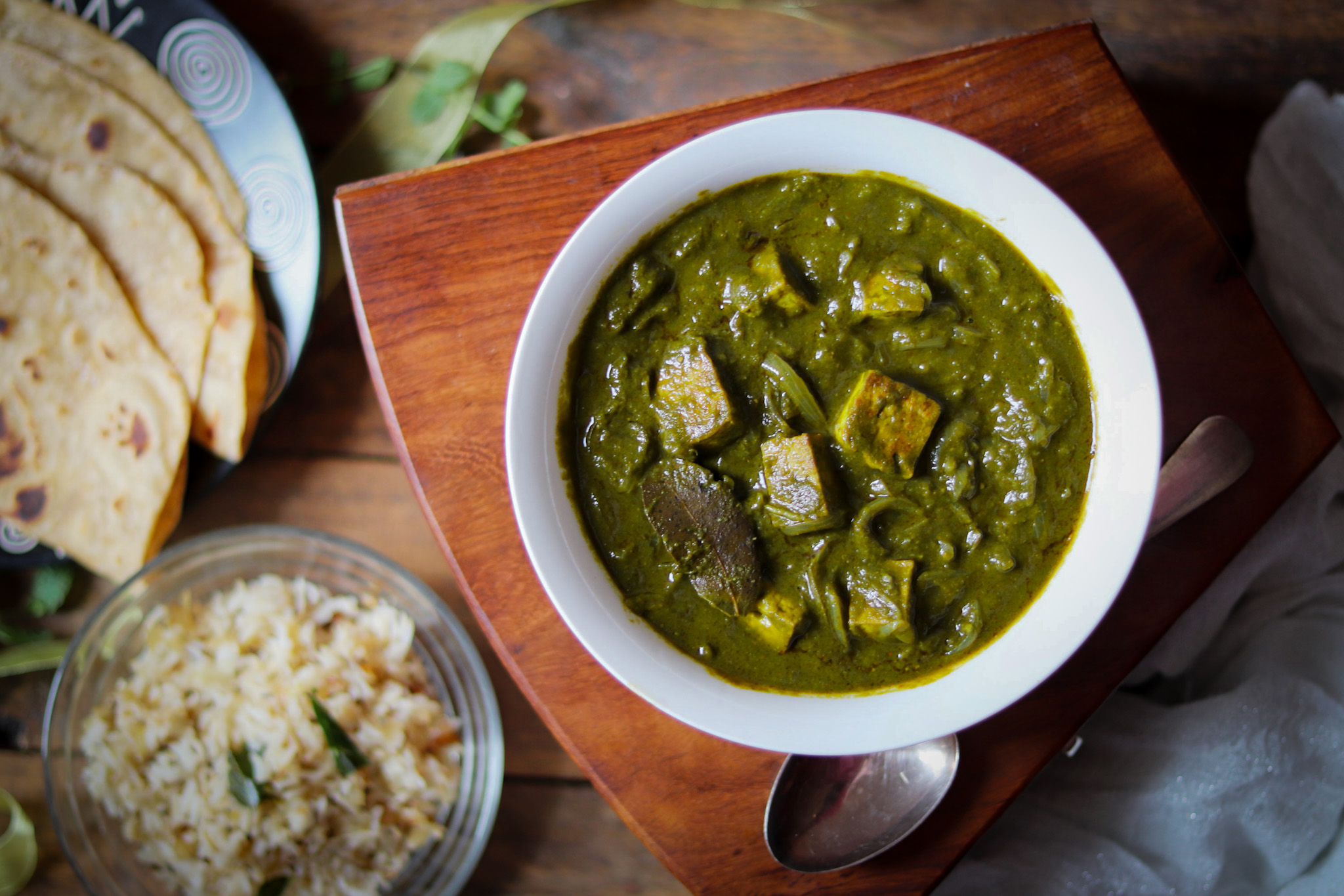 Tofu and spinach curry (Palak Tofu - Vegan and vegetarian)