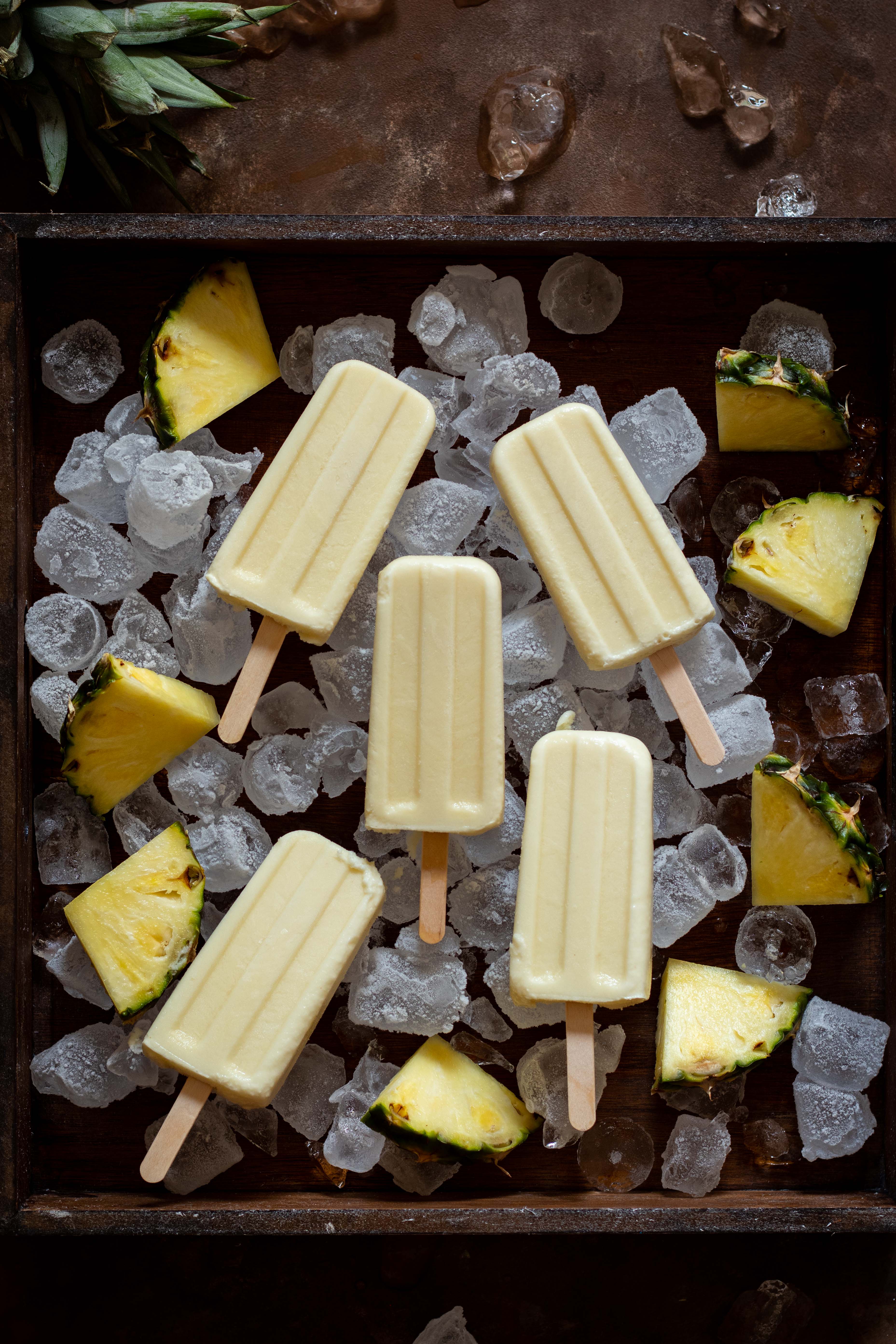 Pina colada popsicles