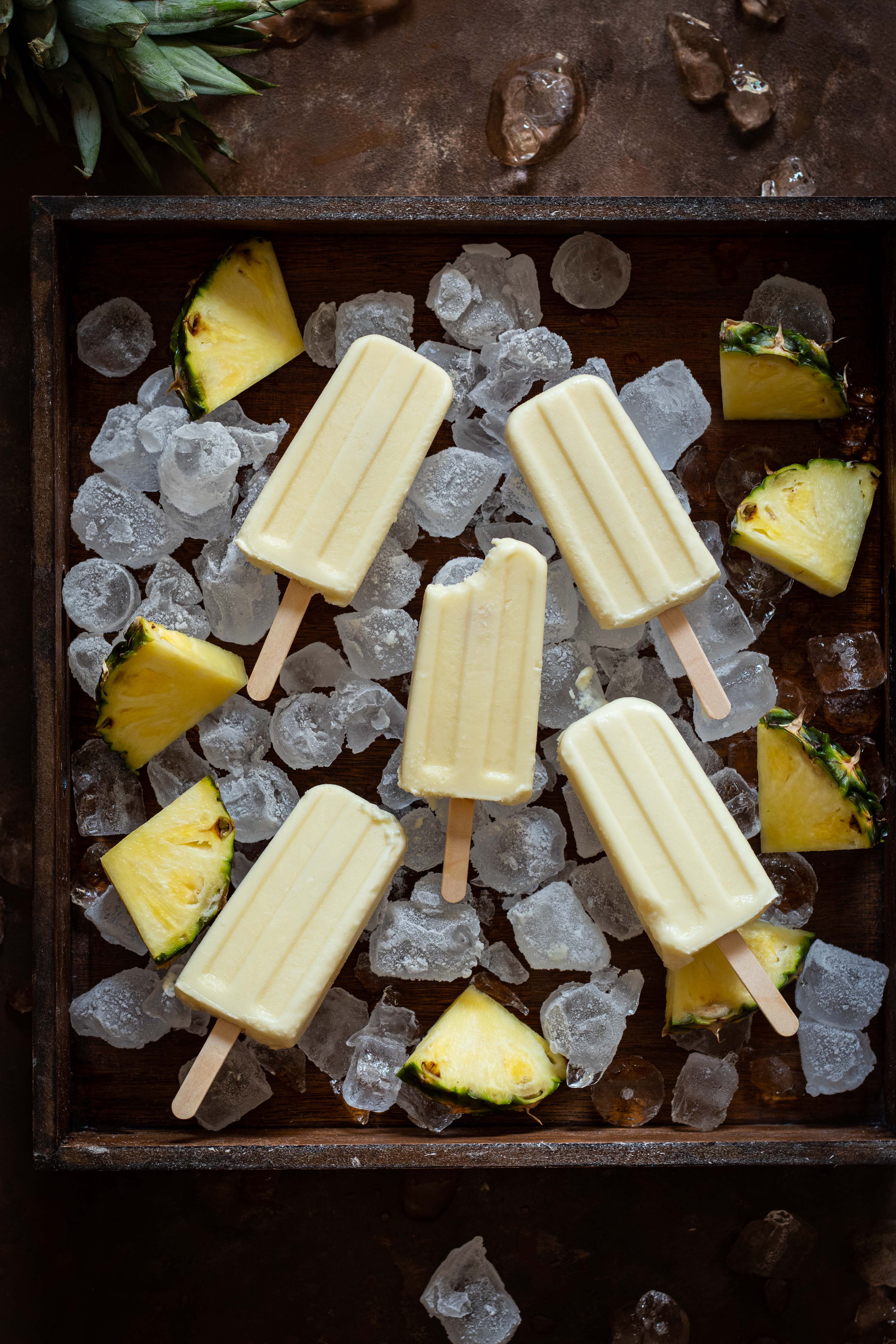 Pina colada popsicles