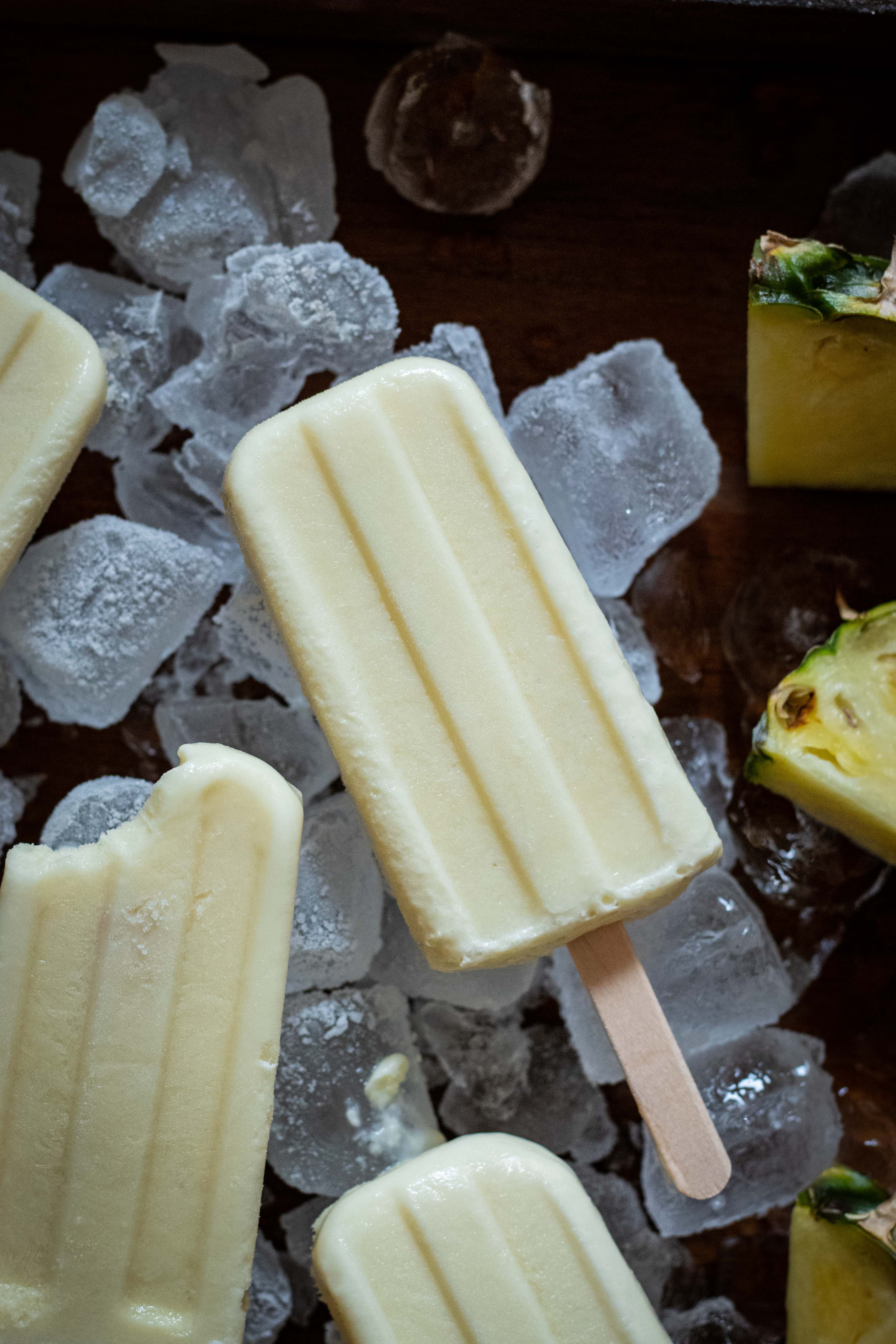 Pina colada popsicles