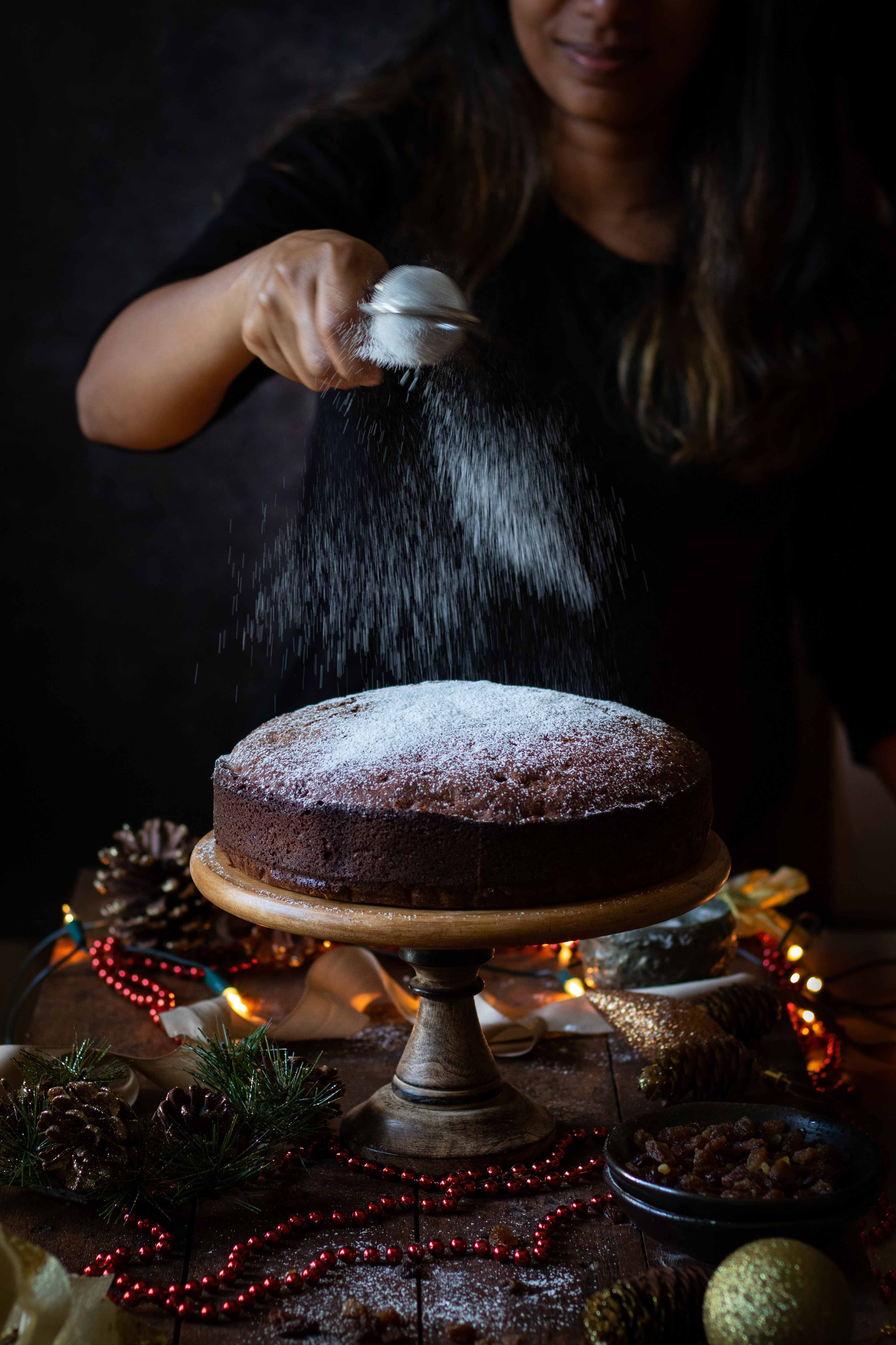 Spiced rum Christmas cake