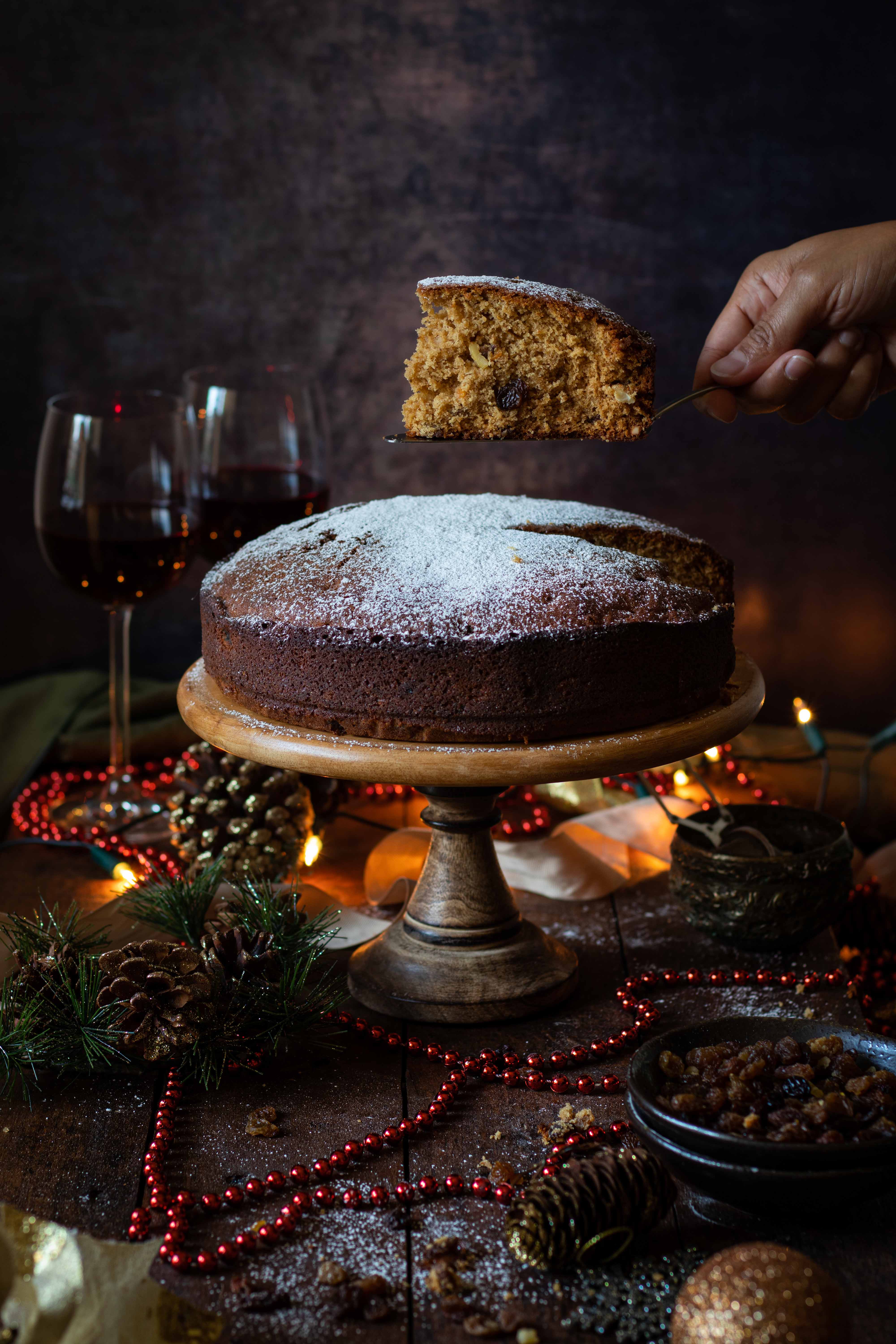 Spiced rum Christmas cake