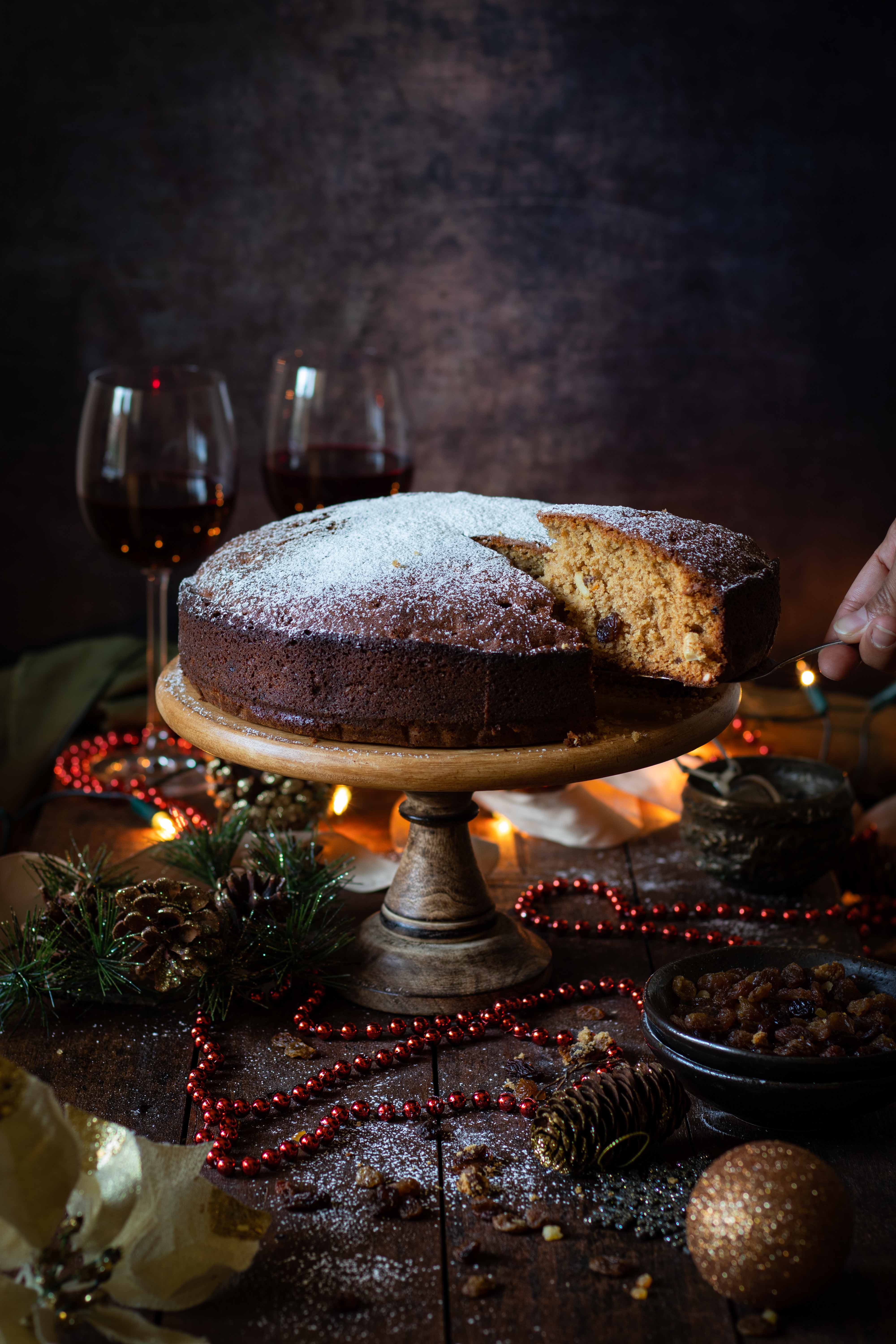 Spiced rum Christmas cake