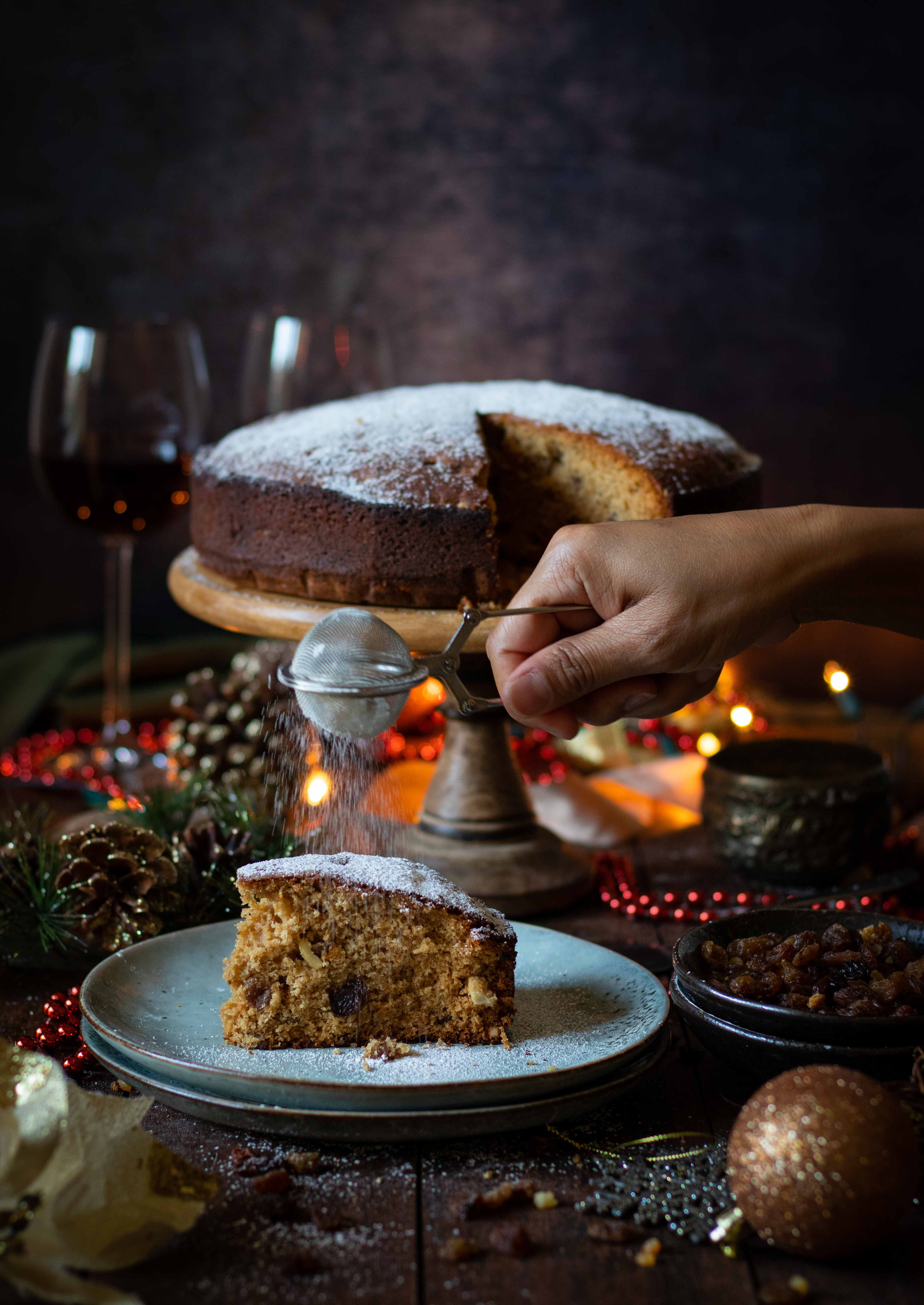 Spiced rum Christmas cake