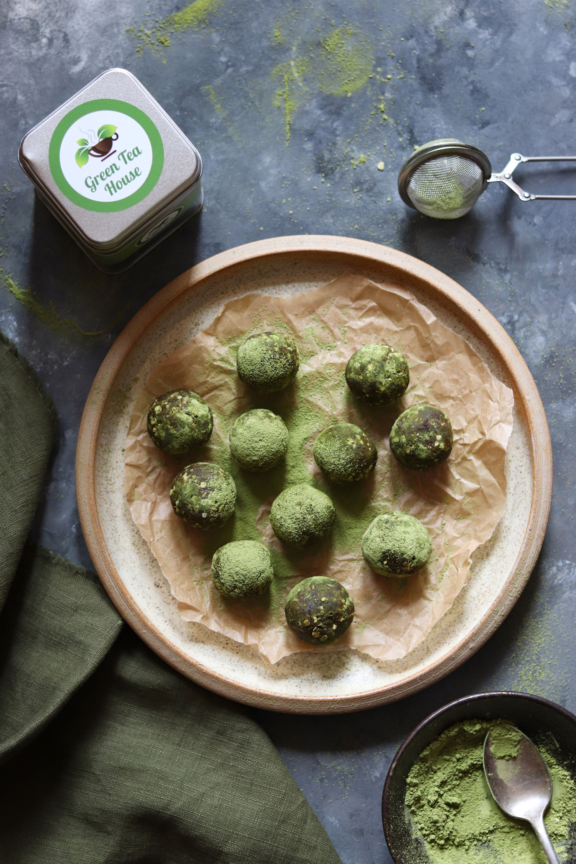 Matcha raw energy balls