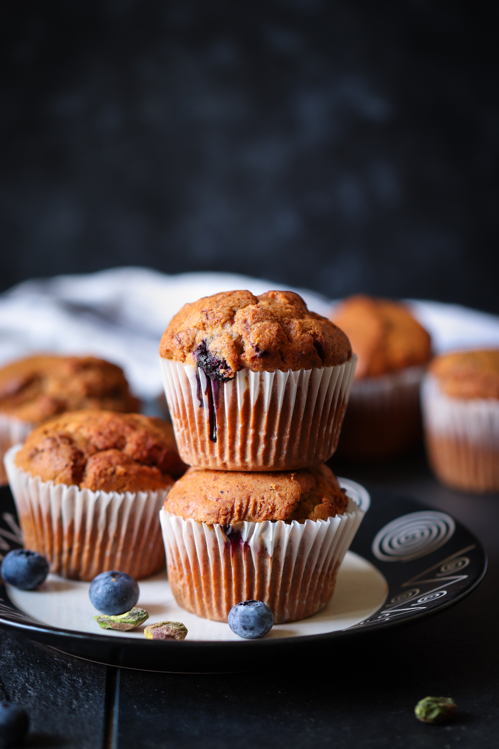 Mixed Berries and pistachios muffins