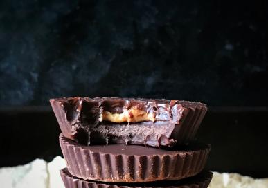 Dark chocolate almond butter cups