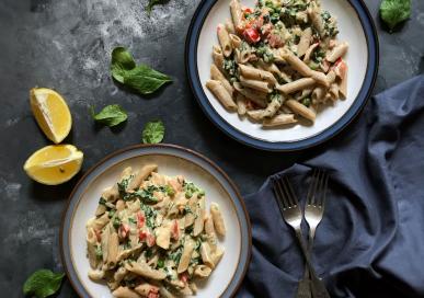 Salmon wholewheat pasta diary freee