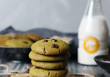 Matcha dark Chocolate Chip cookies