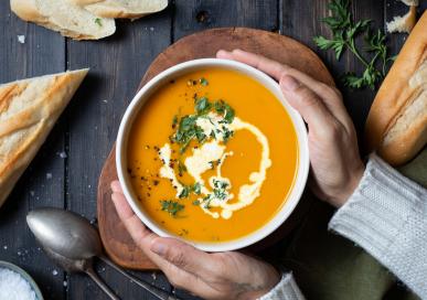 Maple roasted carrot soup