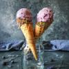 Blueberries, banana and yogurt nice cream with a hint of lavender 