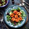 Masala King prawns Salad with cherries